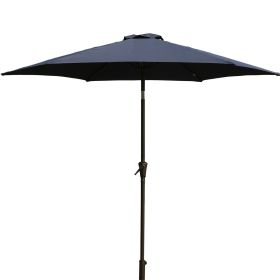 8.8 feet Outdoor Aluminum Patio Umbrella; Patio Umbrella; Market Umbrella with 42 Pound Square Resin Umbrella Base; Push Button Tilt and Crank lift; N