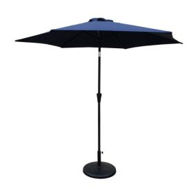 8.8 feet Outdoor Aluminum Patio Umbrella; Patio Umbrella; Market Umbrella with 42 pounds Round Resin Umbrella Base; Push Button Tilt and Crank lift; N