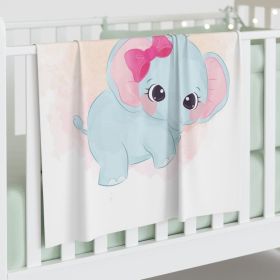 Baby Swaddle Blanket, Cute Elephant With Balloons Print