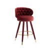 COOLMORE Counter Height Bar Stools Set of 2 for Kitchen Counter Solid Wood Legs with a fixed height of 360 degrees