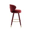COOLMORE Counter Height Bar Stools Set of 2 for Kitchen Counter Solid Wood Legs with a fixed height of 360 degrees