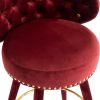 COOLMORE Counter Height Bar Stools Set of 2 for Kitchen Counter Solid Wood Legs with a fixed height of 360 degrees
