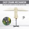 Outsunny 14ft Patio Umbrella Double-Sided Outdoor Market Extra Large Umbrella with Crank, Cross Base for Deck, Lawn, Backyard and Pool, Off-White