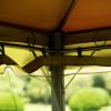 Outdoor Steel Vented Dome Top Patio Gazebo with Netting for Backyard, 9.8Ft. Wx9.8Ft.L  Poolside and Deck