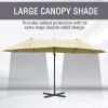 Outsunny 14ft Patio Umbrella Double-Sided Outdoor Market Extra Large Umbrella with Crank, Cross Base for Deck, Lawn, Backyard and Pool, Off-White