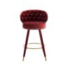 COOLMORE Counter Height Bar Stools Set of 2 for Kitchen Counter Solid Wood Legs with a fixed height of 360 degrees