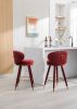 COOLMORE Counter Height Bar Stools Set of 2 for Kitchen Counter Solid Wood Legs with a fixed height of 360 degrees