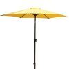 8.8 feet Outdoor Aluminum Patio Umbrella, Patio Umbrella, Market Umbrella with 33 pounds Round Resin Umbrella Base, Push Button Tilt and Crank lift, Y