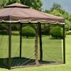 Outdoor Steel Vented Dome Top Patio Gazebo with Netting for Backyard, 9.8Ft. Wx9.8Ft.L  Poolside and Deck