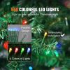 VEVOR Christmas Tree, 7.5ft Prelit Artificial Xmas Tree, Full Holiday Decor Tree with 550 Multi-Color LED Lights, 1346 Branch Tips, Metal Base for Hom