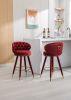 COOLMORE Counter Height Bar Stools Set of 2 for Kitchen Counter Solid Wood Legs with a fixed height of 360 degrees