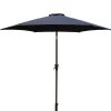 8.8 feet Outdoor Aluminum Patio Umbrella; Patio Umbrella; Market Umbrella with 42 pounds Round Resin Umbrella Base; Push Button Tilt and Crank lift; N
