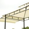 Umbrellas & Shades 12Ft.Lx4.3Ft.W Iron Double Tiered Backyard Patio BBQ Grill Gazebo with Bar Counters, Steel Double Tiered Gazebo