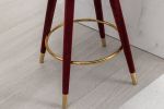 COOLMORE Counter Height Bar Stools Set of 2 for Kitchen Counter Solid Wood Legs with a fixed height of 360 degrees