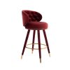 COOLMORE Counter Height Bar Stools Set of 2 for Kitchen Counter Solid Wood Legs with a fixed height of 360 degrees
