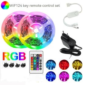 Bluetooth RGB Flexible 5050 Smart LED Light Bar (Option: 5050 Non Waterproof 20M-WiFi Controller 24 Key-US)