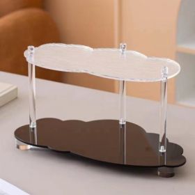 Wavy Acrylic Shelf Living Room Desktop Cup Storage Rack (Option: Small Size Black)