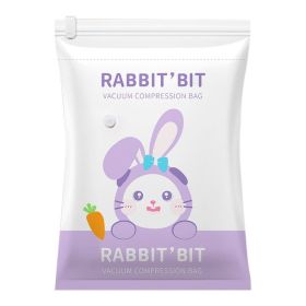 Vacuum Compression Bag Clothes Quilt Buggy Bag Large Capacity Moving Clothes Suction Vacuum Buggy Bag (Option: Purple Rabbit-60 X80cm Large Size)