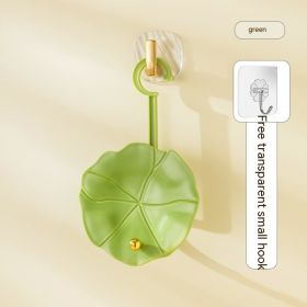 Hanging Hat Storage Artifact Wall Hanging Lotus Leaf Hat Rack Dormitory Wardrobe (Color: green)