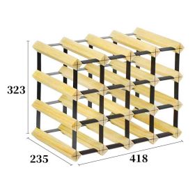 Solid Wood Plaid Wine Rack (Option: 4 √ó 3 Pine Square Wine Rack)