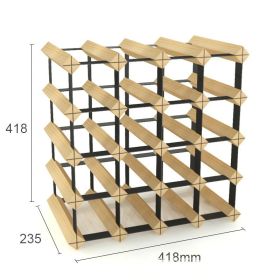 Solid Wood Plaid Wine Rack (Option: 4 √ó 4 Pine Square Wine Rack)