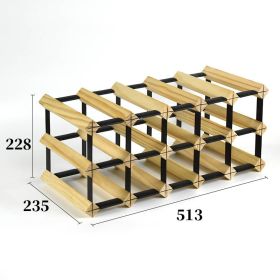 Solid Wood Plaid Wine Rack (Option: 5 √ó 2 Pine Square Wine Rack)