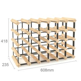 Solid Wood Plaid Wine Rack (Option: 6 √ó 4 Pine Square Wine Rack)