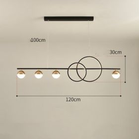 Rectangular Table Lamp Creative New Dining Room Bar Simple Modern Chandelier (Option: Black 120CM-White light)