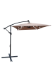 Rectangle 2x3M Outdoor Patio Umbrella Solar Powered LED Lighted Sun Shade Market Waterproof 8 Ribs Umbrella with Crank and Cross Base for Garden Deck