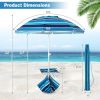 Outdoor Umbrellas Beach Umbrella with Cup Holder Table and Sandbag
