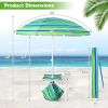 Outdoor Umbrellas Beach Umbrella with Cup Holder Table and Sandbag