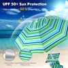 Outdoor Umbrellas Beach Umbrella with Cup Holder Table and Sandbag