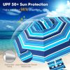 Outdoor Umbrellas Beach Umbrella with Cup Holder Table and Sandbag