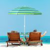 Outdoor Umbrellas Beach Umbrella with Cup Holder Table and Sandbag