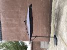 Square 2.5X2.5M Outdoor Patio Umbrella Solar Powered LED Lighted Sun Shade Market Waterproof 8 Ribs Umbrella with Crank and Cross Base for Garden Deck