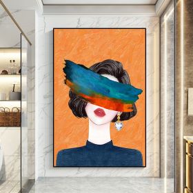 Decorative wall painting fashion woman canvas modern abstract oil painting living room bedroom art hand painting (size: 100x150cm)